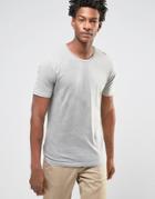 Troy T-shirt Curved Hem Longline In Washed Stone - Beige