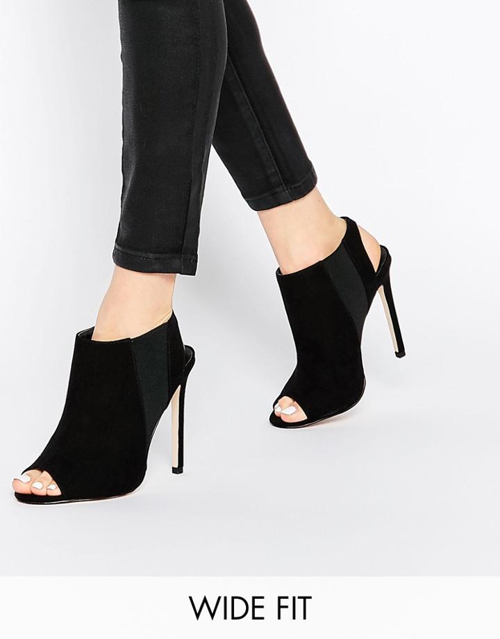 Asos Hit The Headlines Wide Fit Heeled Sandals - Black