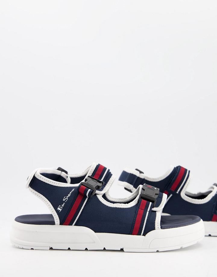 Ben Sherman Chunky Sporty Sandals In Navy Mix-white