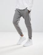 Bershka Skinny Joggers With Zip Detail In Gray - Gray