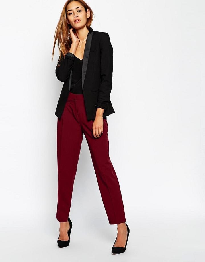 Asos Peg Pants With Pocket Detail - Blue