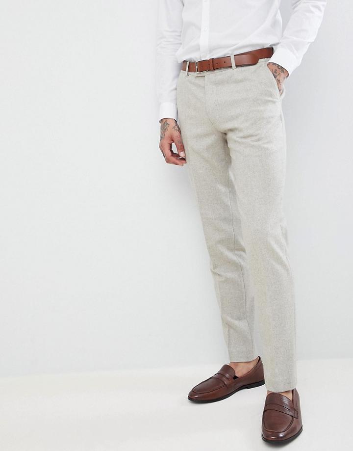 Harry Brown Wedding Donegal Skinny Fit Suit Pants - Tan