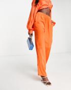 Vero Moda Satin Wide Leg Pant In Bright Orange - Part Of A Set