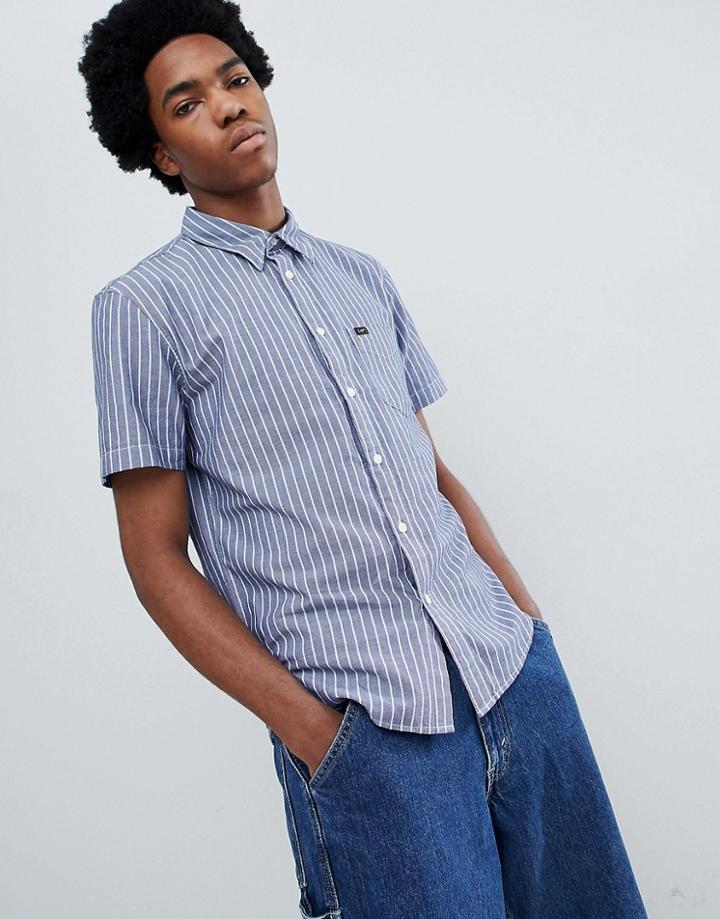 Lee Short Sleeve Stripe Shirt - Blue