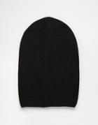 Asos Slouchy Beanie Hat In Black - Black