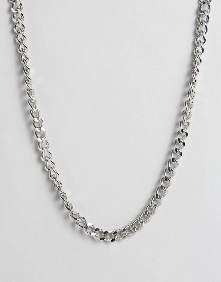 Asos Chunky Chain Necklace In Silver - Silver