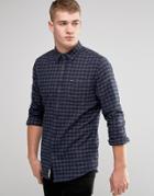 Pepe Cromwell Shirt Melange Flannel Check Navy - Navy