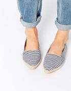 Park Lane Stripe Point Espadrilles - Fine Navy Stripe