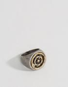 Icon Brand Steer Chunky Signet Ring In Gunmetal - Silver