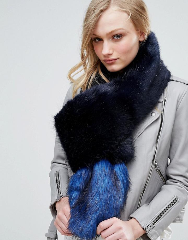 Bandits Premium Faux Fur Jumbo Scarf - Navy