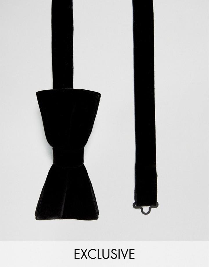 Noose & Monkey Velvet Bow Tie - Black