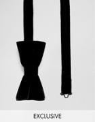 Noose & Monkey Velvet Bow Tie - Black