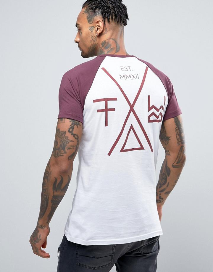 Friend Or Faux Tritan Back Print Raglan Sleeve T-shirt - White