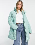 Monki Recycled Padded Jacket In Mint Green