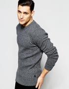 Scotch & Soda Knitted Jumper With Pull Interlock - Navy