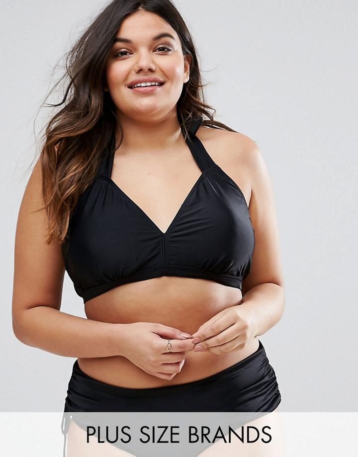 Junarose Halter Neck Bikini Top - Black