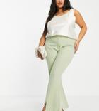 Extro & Vert Plus Flare Leg Pant In Leaf Green - Part Of A Set