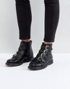 Truffle Collection Buckle Ankle Boots - Black
