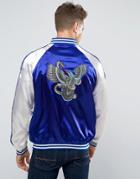 Liquor & Poker Embroidered Souvenir Bomber Snake Eagle - Black