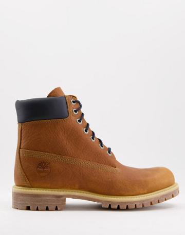 Timberland 6 Inch Premium Boots In Tan-black
