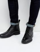Dead Vintage Lace Up Boots In Black Leather - Black