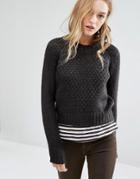 Rolla's Crop Knit Sweater - Black