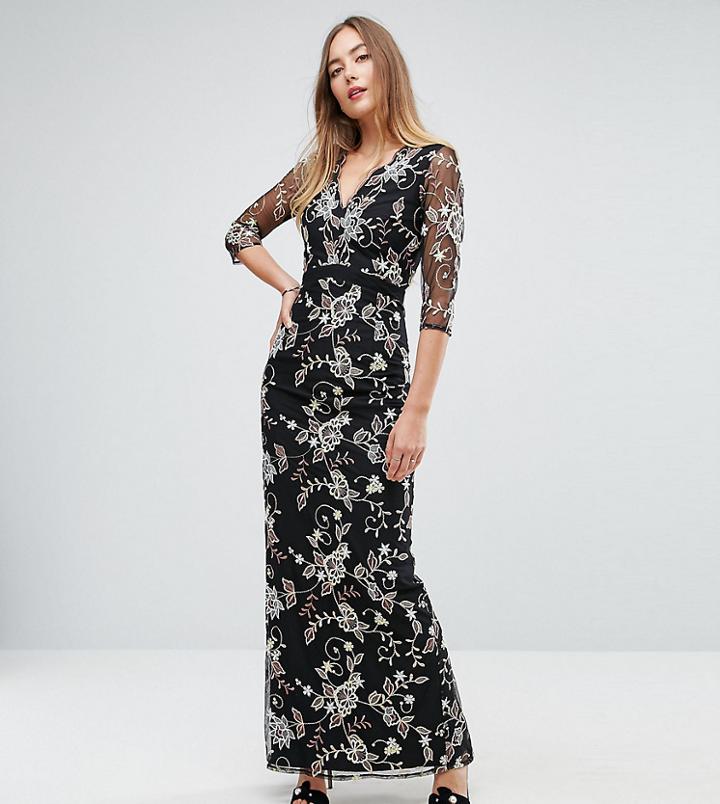 Little Mistress Tall All Over Floral Embroidered Maxi Dress - Multi