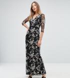 Little Mistress Tall All Over Floral Embroidered Maxi Dress - Multi