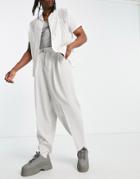 Asos Design Smart Balloon Pants In Pale Gray
