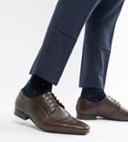 Dune Wide Fit Lace Up Derby Shoes In Brown High Shine - Brown