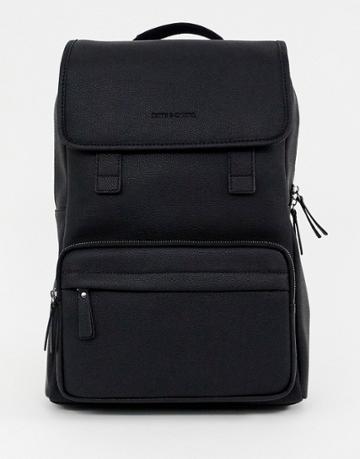 Smith & Canova Leather Backpack In Black - Beige