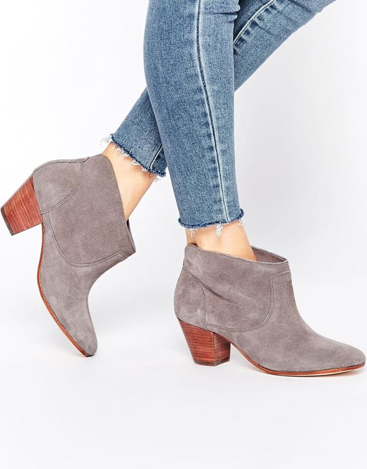 Hudson London Kivar Gray Suede Ankle Boots - Gray