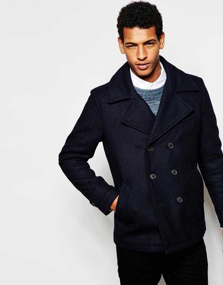 Selected Homme Wool Mix Peacoat - Navy