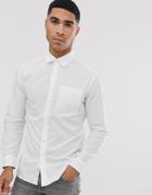 Jack & Jones Long Sleeve Slim Fit Shirt In White - White
