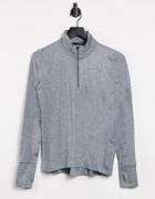Nike Running Element Dri-fit Half-zip Long Sleeve Top In Gray