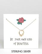 Asos Gold Plated Sterling Silver Ring Charm Necklace - Gold