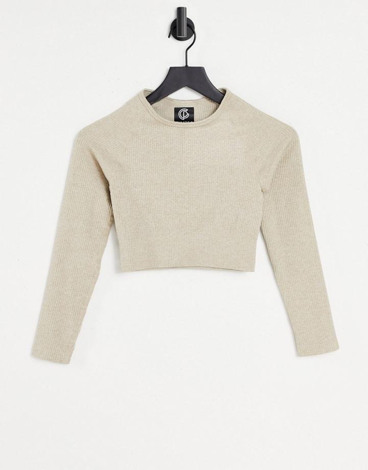 Gympro Apparel Lili Seamless Crop Top In Biscuit-neutral