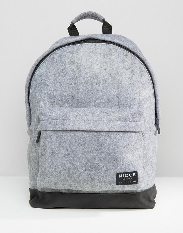 Nicce Backpack In Gray Textured Fabric - Gray