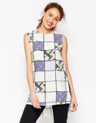 Asos Africa X Chichia Sleeveless Tunic In Grid Print - Multi