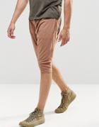 Sixth June Slouchy Jersey Shorts With Drop Crotch - Tan