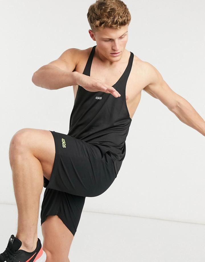 Asos 4505 Icon Training Stringer Vest With Quick Dry In Black