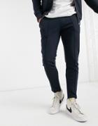 Jack & Jones Premium Pleated Sweatpants Set In Navy
