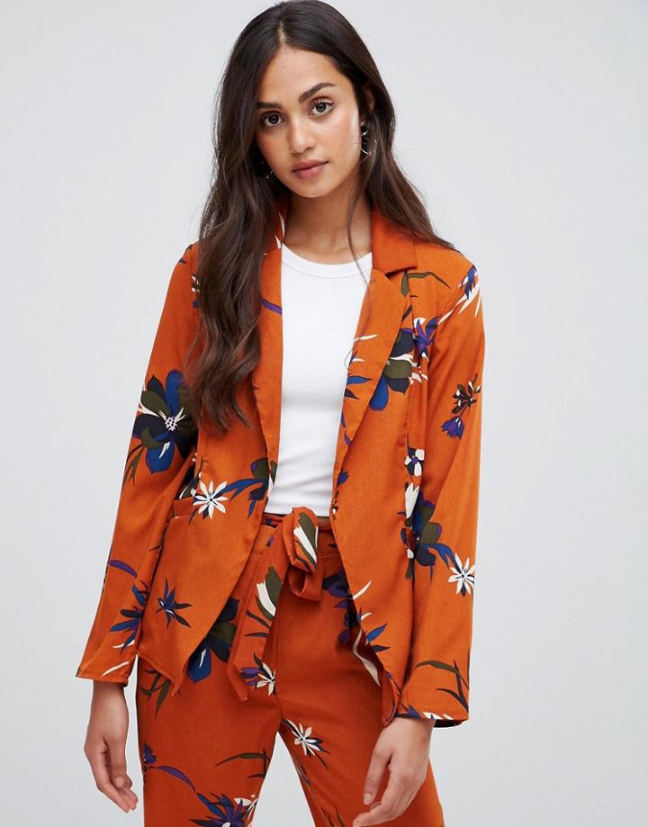 Parisian Floral Blazer - Orange