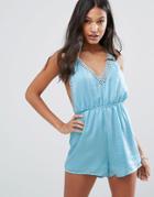 Love & Other Things Cami Romper - Gray