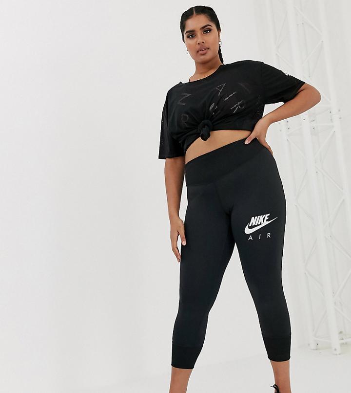 Nike Air Running Plus Leggings In Black