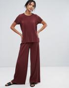 Just Female Quint Plisse Wide Pants - Red