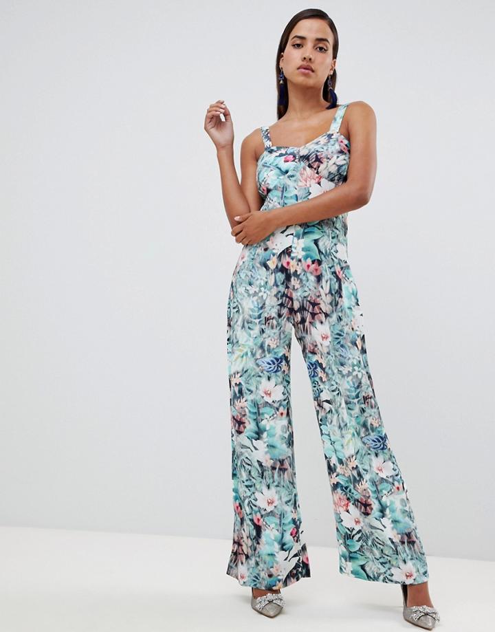 Closet London Printed Cami Strap Jumpsuit - Multi