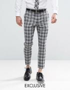 Heart & Dagger Skinny Tapered Smart Pant In Check - Gray