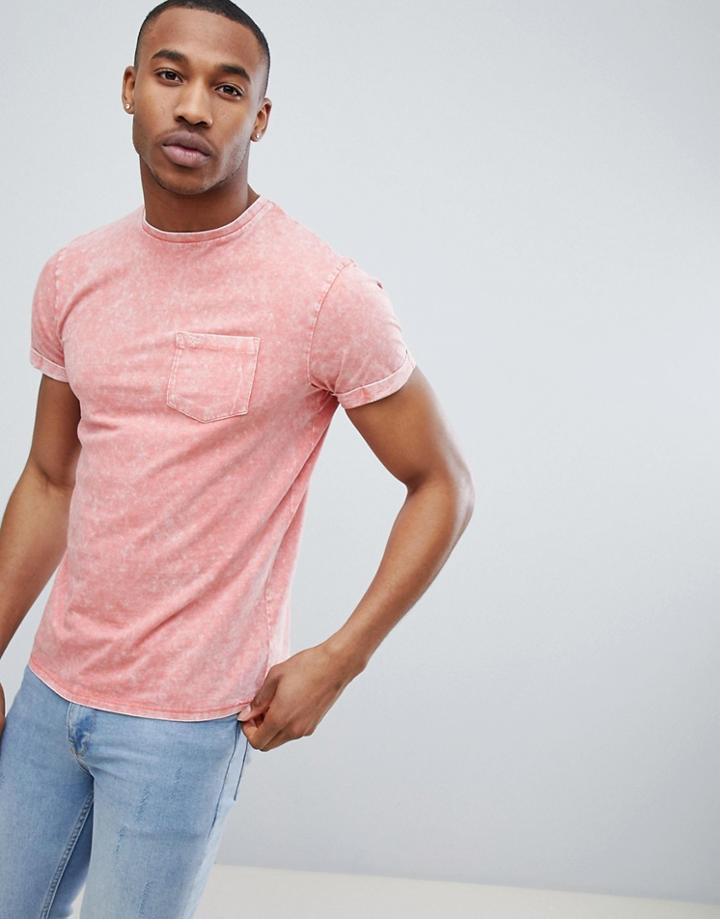 Threadbare Burnout T-shirt - Pink