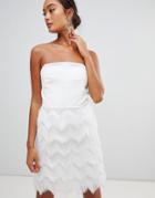 Miss Selfridge Fringed Skirt Mini Dress - White
